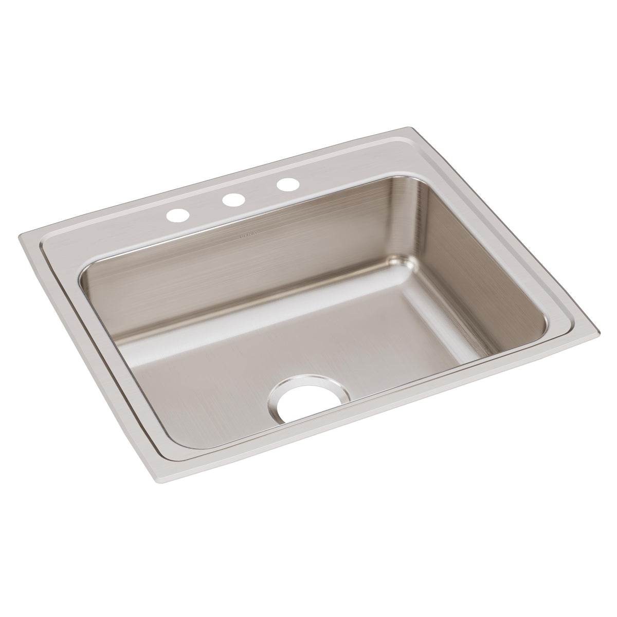 Elkay Lustertone Classic Stainless Steel 25" x 21-1/4" x 7-7/8" 3-Hole Single Bowl Drop-in Sink