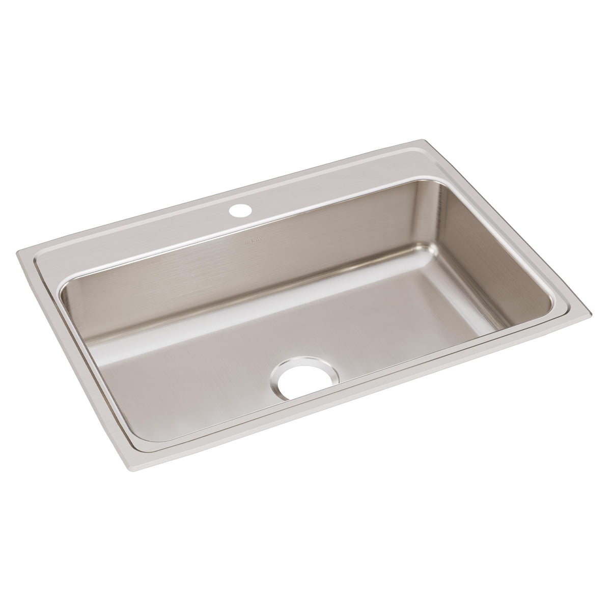 Elkay Lustertone Classic Stainless Steel 31" x 22" x 7-5/8" 1-Hole Single Bowl Drop-in Sink with Quick-clip