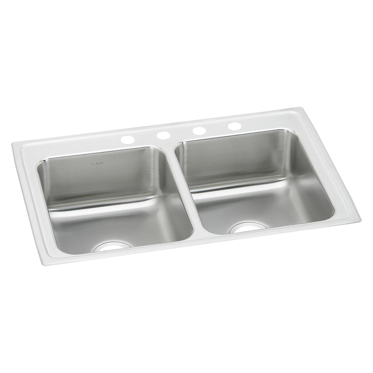 Elkay Lustertone Classic Stainless Steel 33" x 21-1/4" x 7-7/8" 4-Hole Equal Double Bowl Drop-in Sink