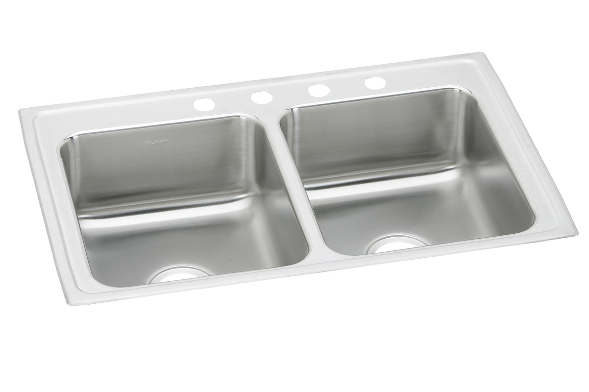 Elkay Lustertone Classic Stainless Steel 43" x 22" x 7-5/8" 2-Hole Equal Double Bowl Drop-in Sink