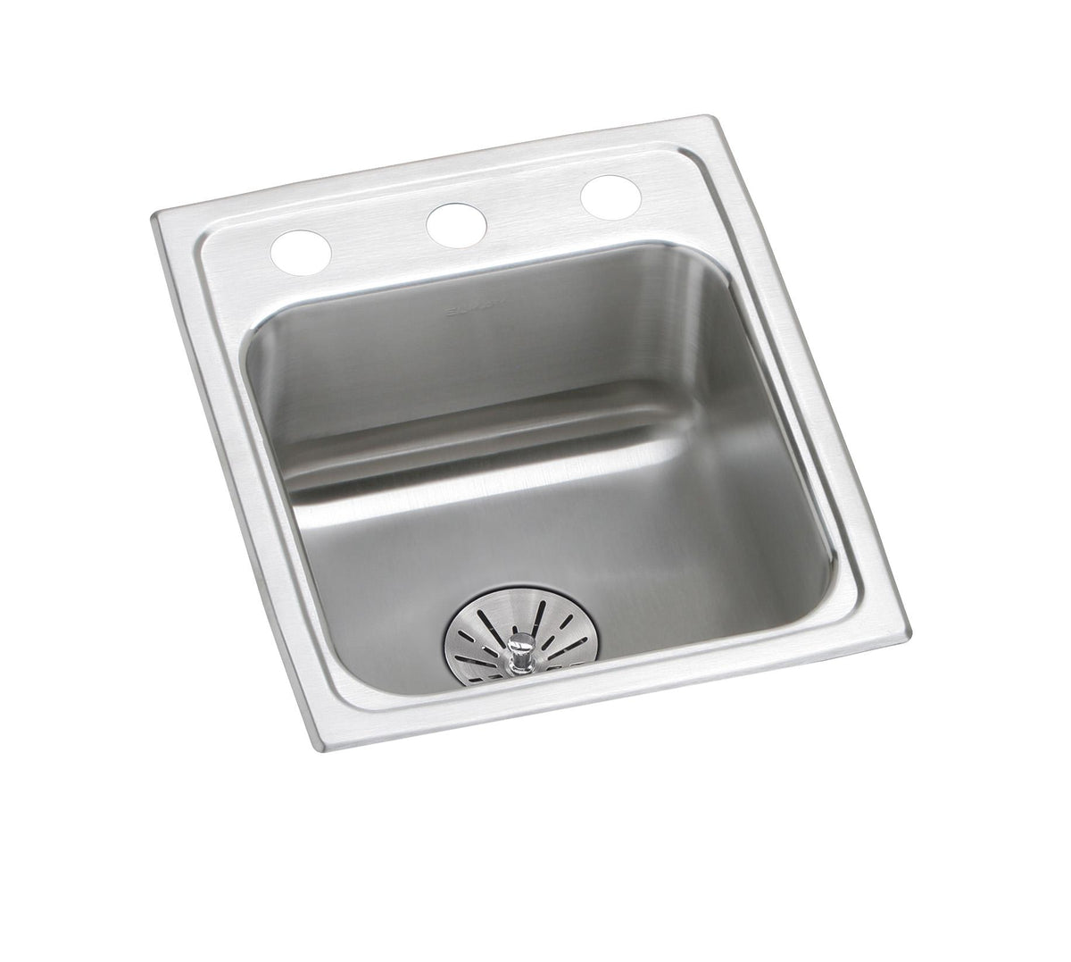 Elkay Lustertone Classic Stainless Steel 15" x 17-1/2" x 6-1/2" 2-Hole Single Bowl Drop-in ADA Sink with Perfect Drain®