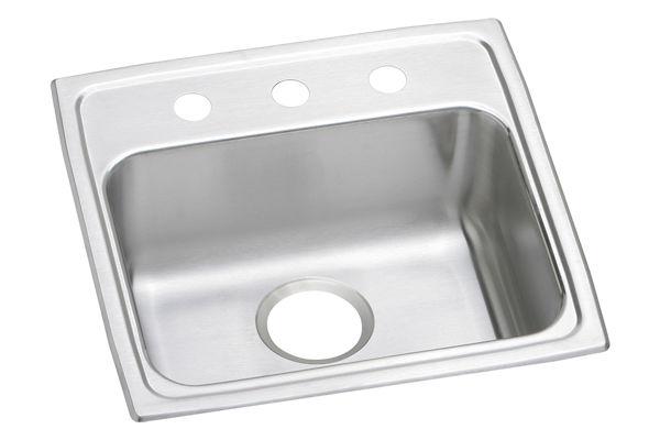Elkay Lustertone Classic Stainless Steel 19" x 18" x 4-1/2" 3-Hole Single Bowl Drop-in ADA Sink