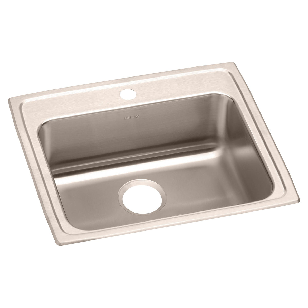 Elkay Lustertone Classic Stainless Steel 22" x 19-1/2" x 5-1/2" 1-Hole Single Bowl Drop-in ADA Sink
