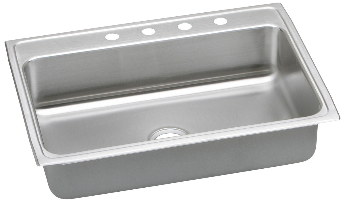 Elkay Lustertone Classic Stainless Steel 31" x 22" x 6" 1-Hole Single Bowl Drop-in ADA Sink with Quick-clip