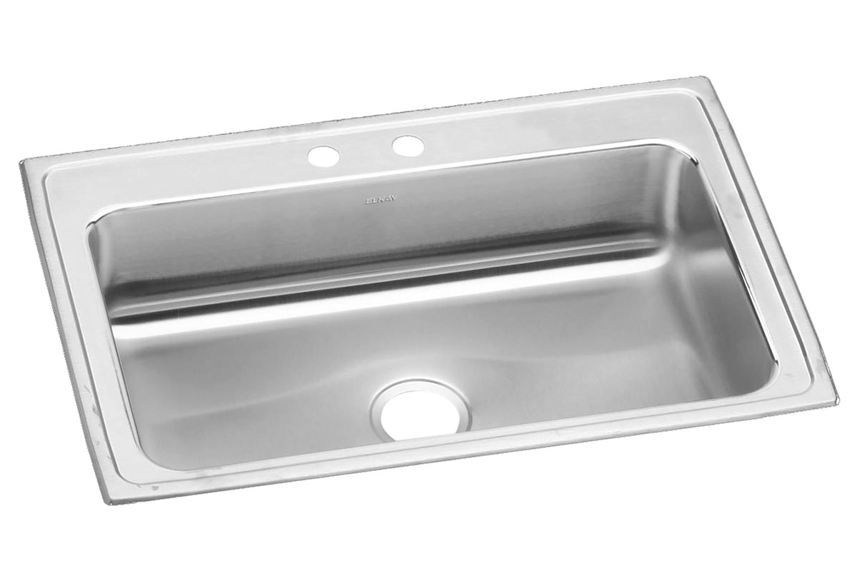 Elkay Lustertone Classic Stainless Steel 33" x 22" x 7-5/8" 2-Hole Single Bowl Drop-in Sink