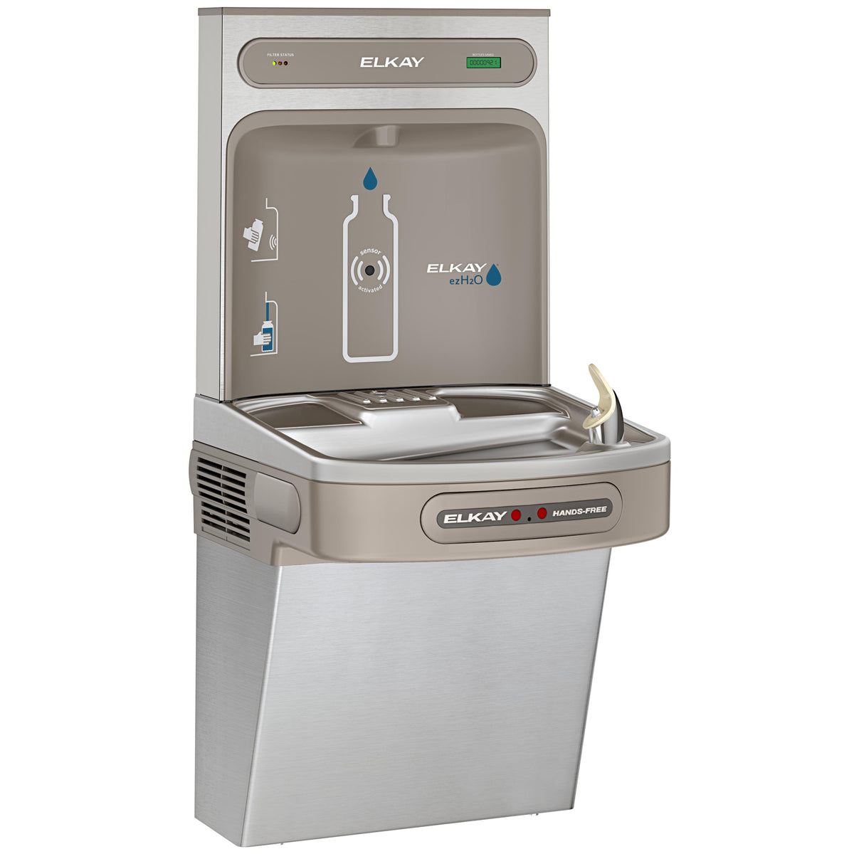 Elkay ezH2O Bottle Filling Station with Single ADA Cooler Hands Free Activation Refrigerated Stainless