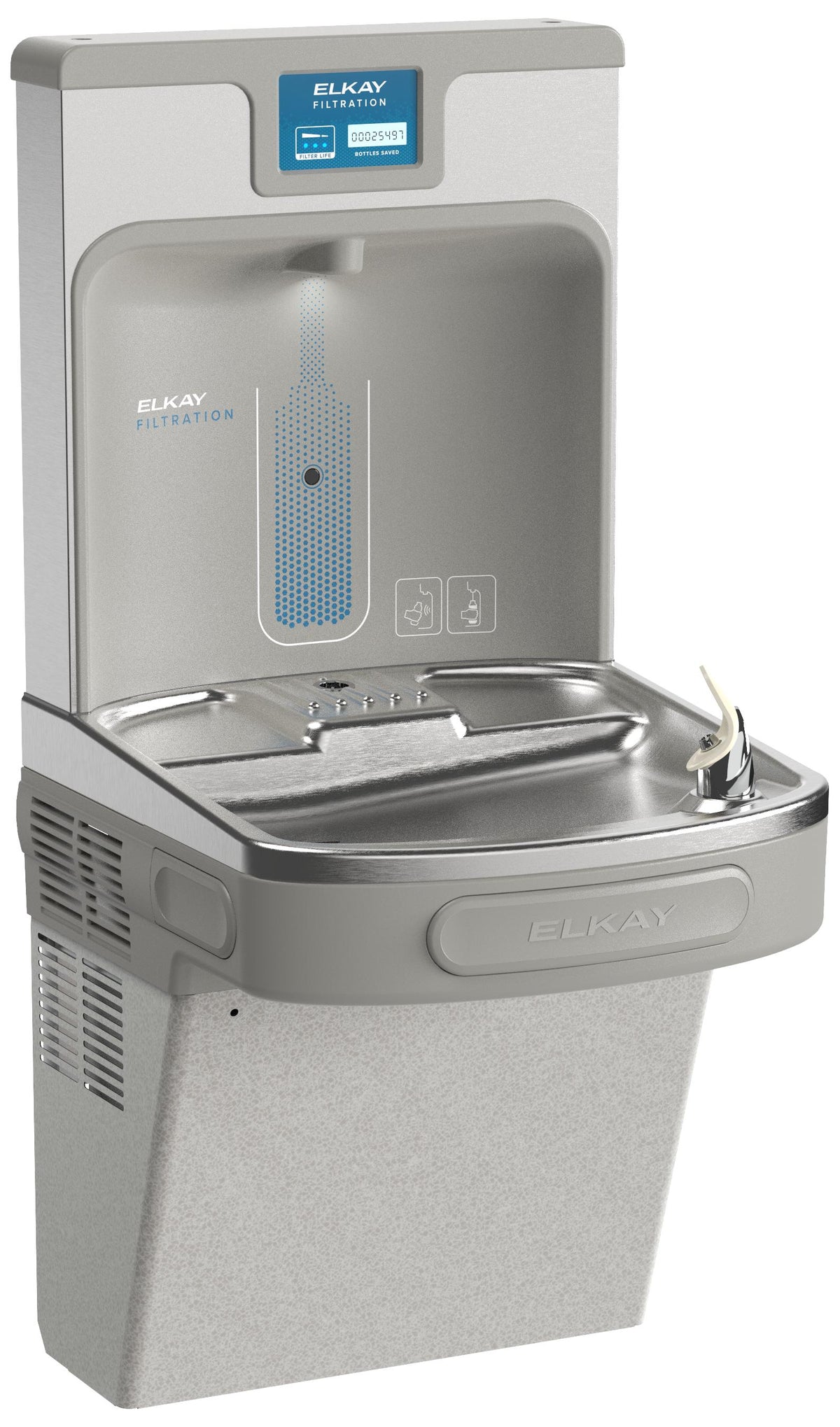Elkay ezH2O Bottle Filling Station & Single ADA Cooler Filtered Refrigerated Light Gray