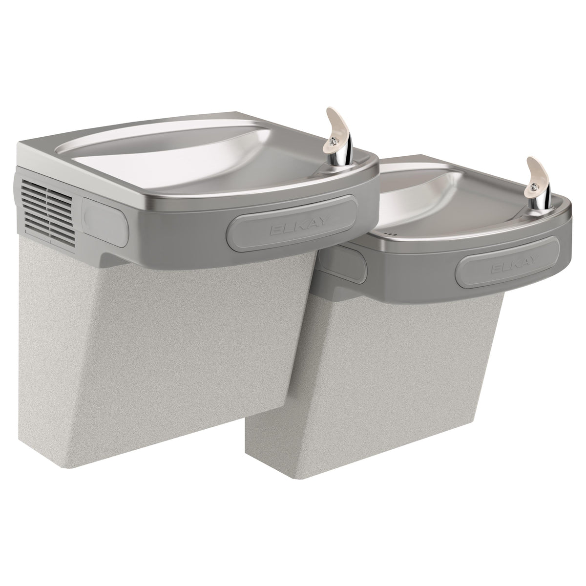 Elkay Versatile Wall Mount Bi-level ADA Cooler Filtered Refrigerated Light Gray Granite