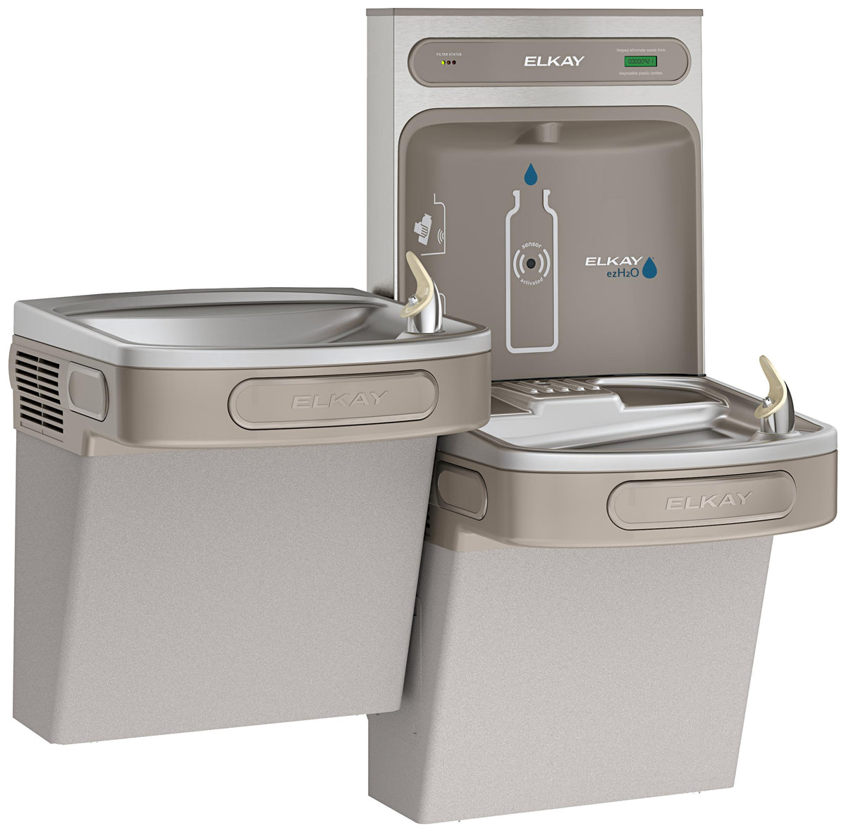 Elkay ezH2O Bottle Filling Station with Versatile Bi-Level ADA Cooler Filtered Refrigerated Stainless