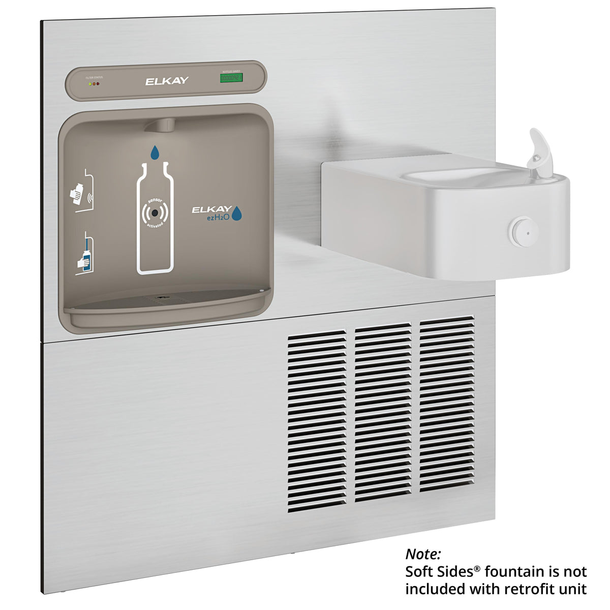 Elkay ezH2O Retrofit Bottle Filling Station for Soft Sides® Fountain Filtered Refrigerated Stainless