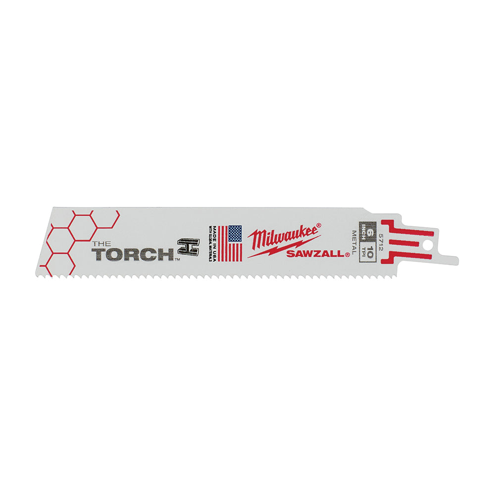 Milwaukee 48-00-5712 6" | 10-TPI The Torch SAWZALL Blades (Pack of 5)