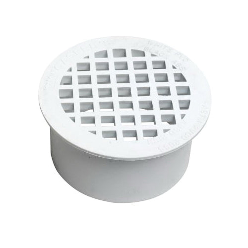 Oatey 43565 Snap-In Floor Drain, 3 in Nominal, PVC, White