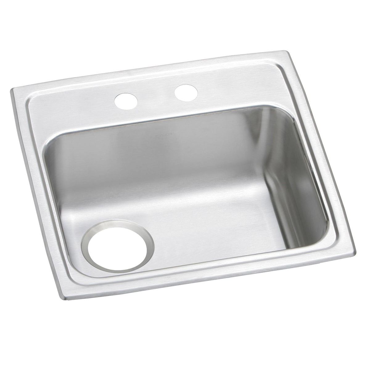 Elkay Celebrity Stainless Steel 19-1/2" x 19" x 5-1/2" 2-Hole Single Bowl Drop-in ADA Sink with Quick-clip and Left Drain