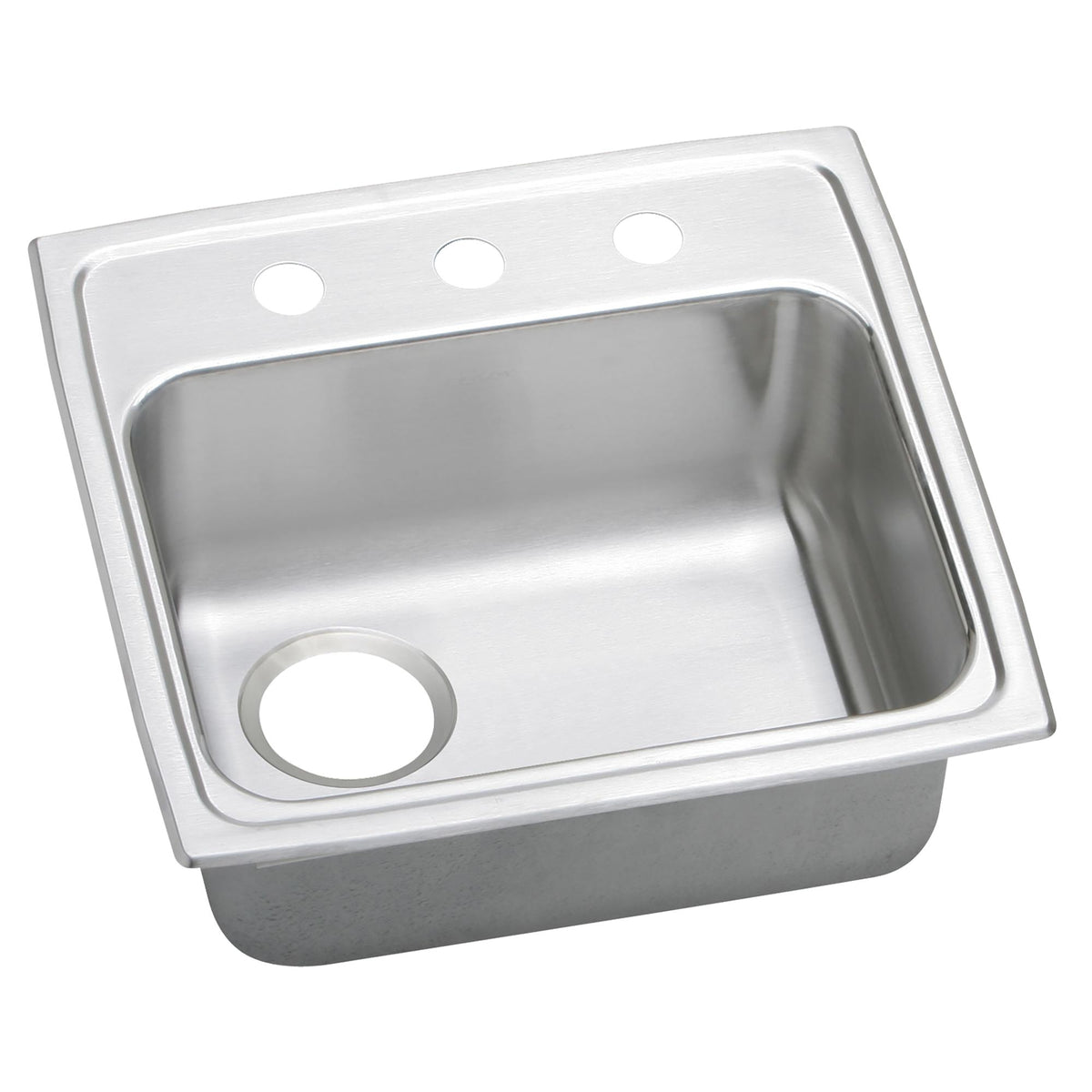 Elkay Celebrity Stainless Steel 19-1/2" x 19" x 5-1/2" 3-Hole Single Bowl Drop-in ADA Sink with Quick-clip and Left Drain