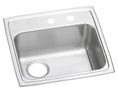 Elkay Celebrity Stainless Steel 19-1/2" x 19" x 5-1/2" MR2-Hole Single Bowl Drop-in ADA Sink with Quick-clip and Left Drain