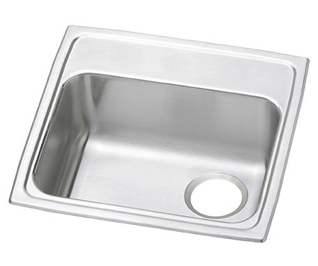 Elkay Celebrity Stainless Steel 19-1/2" x 19" x 5-1/2" 0-Hole Single Bowl Drop-in ADA Sink with Quick-clip and Right Drain