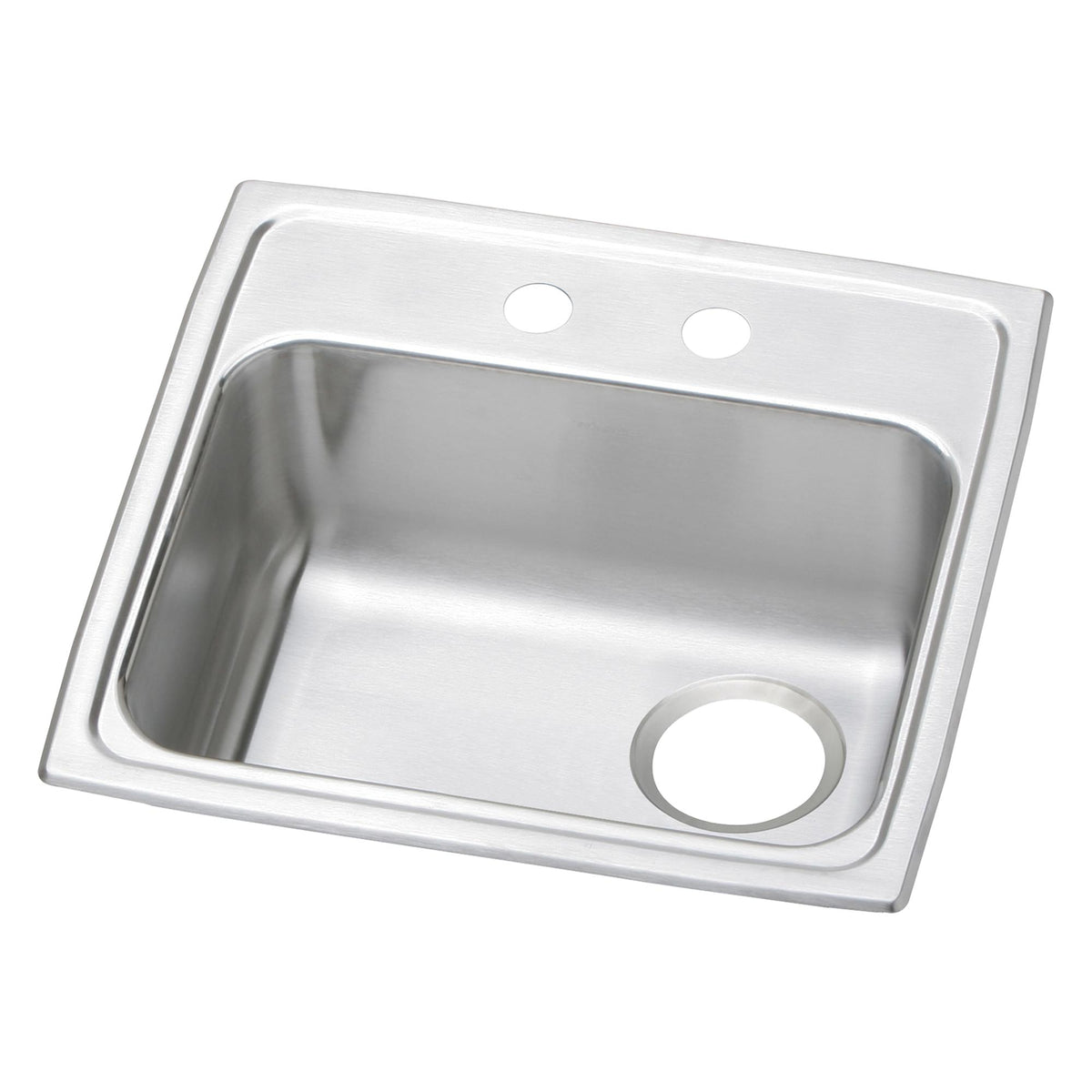 Elkay Celebrity Stainless Steel 19-1/2" x 19" x 5-1/2" 2-Hole Single Bowl Drop-in ADA Sink with Quick-clip and Right Drain