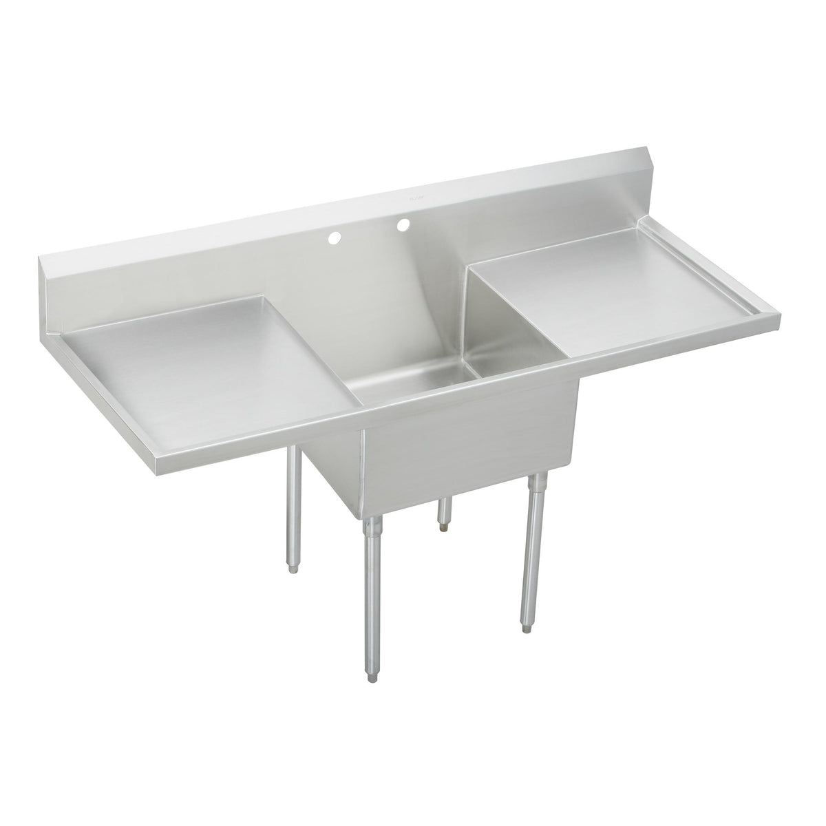 Elkay Sturdibilt Stainless Steel 78" x 27-1/2" x 14" Floor Mount Single Compartment Scullery Sink with L&R Drainboards
