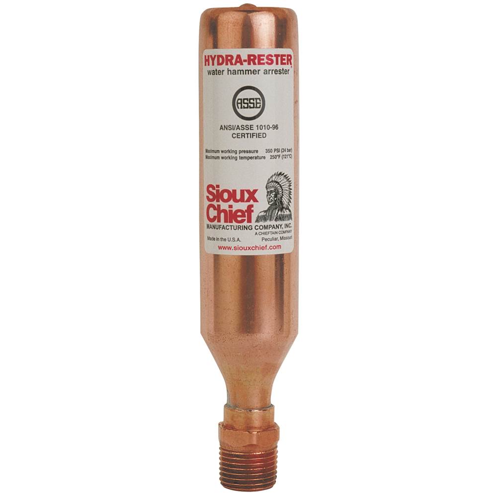 Sioux Chief 652-A HydraRester 650 Series Piston-Type Water Hammer Arrester, 1/2 in Connection, MNPT Connection, Copper