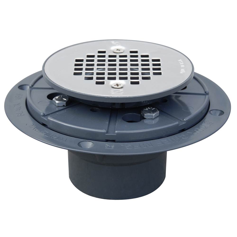 Sioux Chief 821-200P 2" PVC Shower Pan Drain - 4-1/4" Round Screw On Strainer | 821 Series