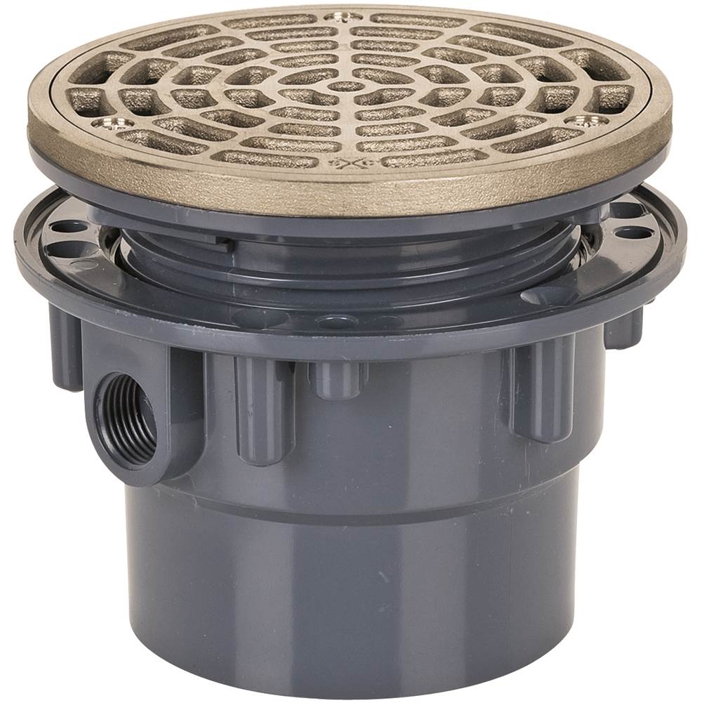 Sioux Chief 842-3PNR Specialties 842 Series Adjustable Floor Drain, On-Grade Collection, 3 in Nominal, Nickel Bronze