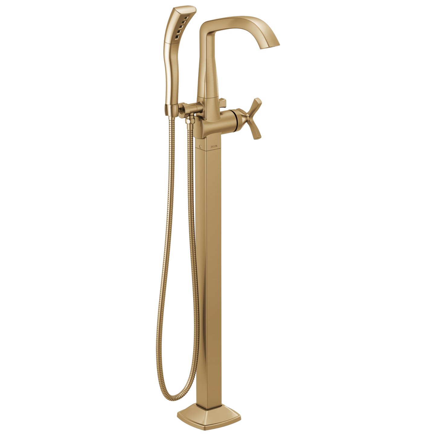 Delta Stryke T47766 Floor Mount Tub Filler Trim - Lumicoat Champagne Bronze