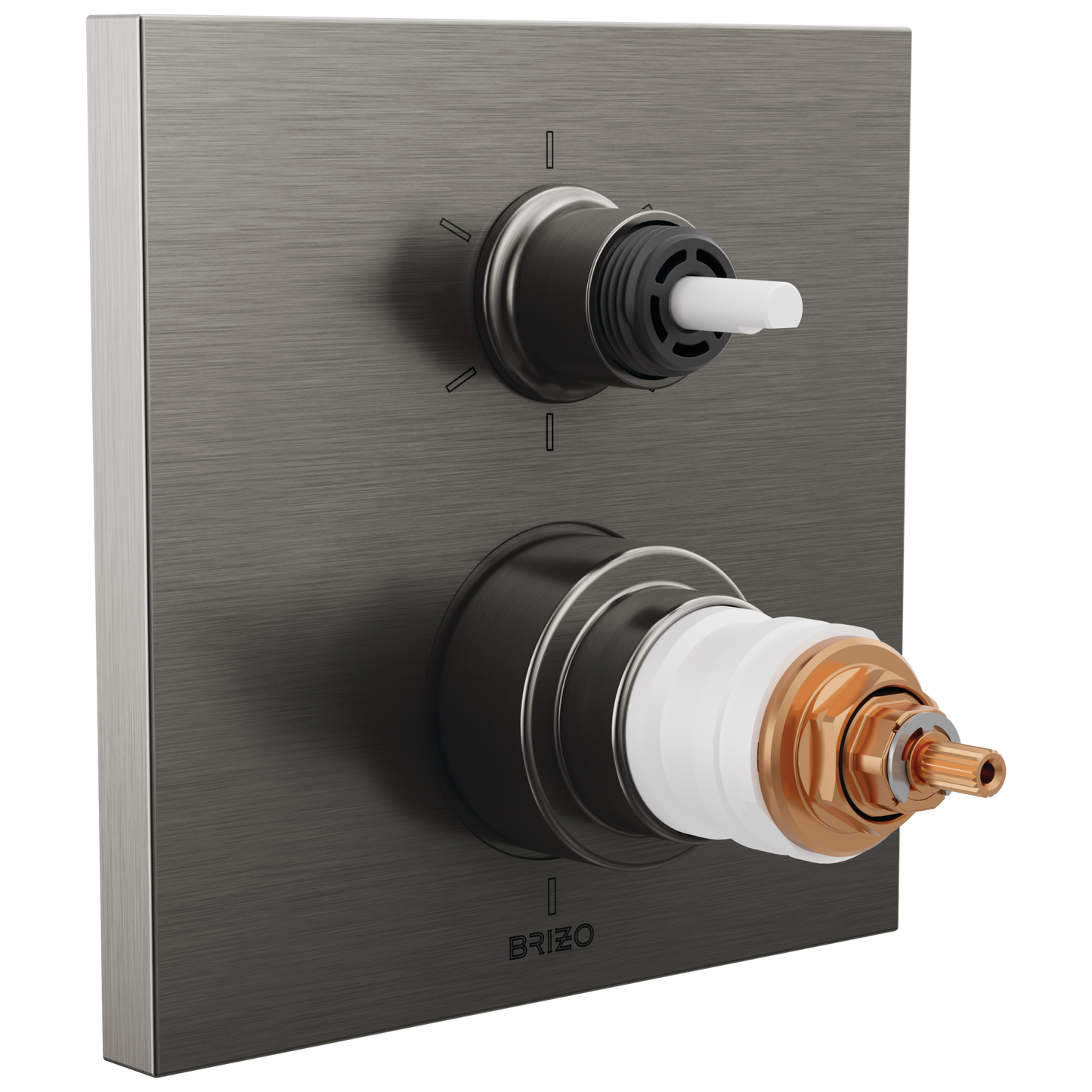 Brizo Frank Lloyd Wright T75622 TempAssure Thermostatic Valve with 6-Function Integrated Diverter Trim - Less Handles - Luxe Steel