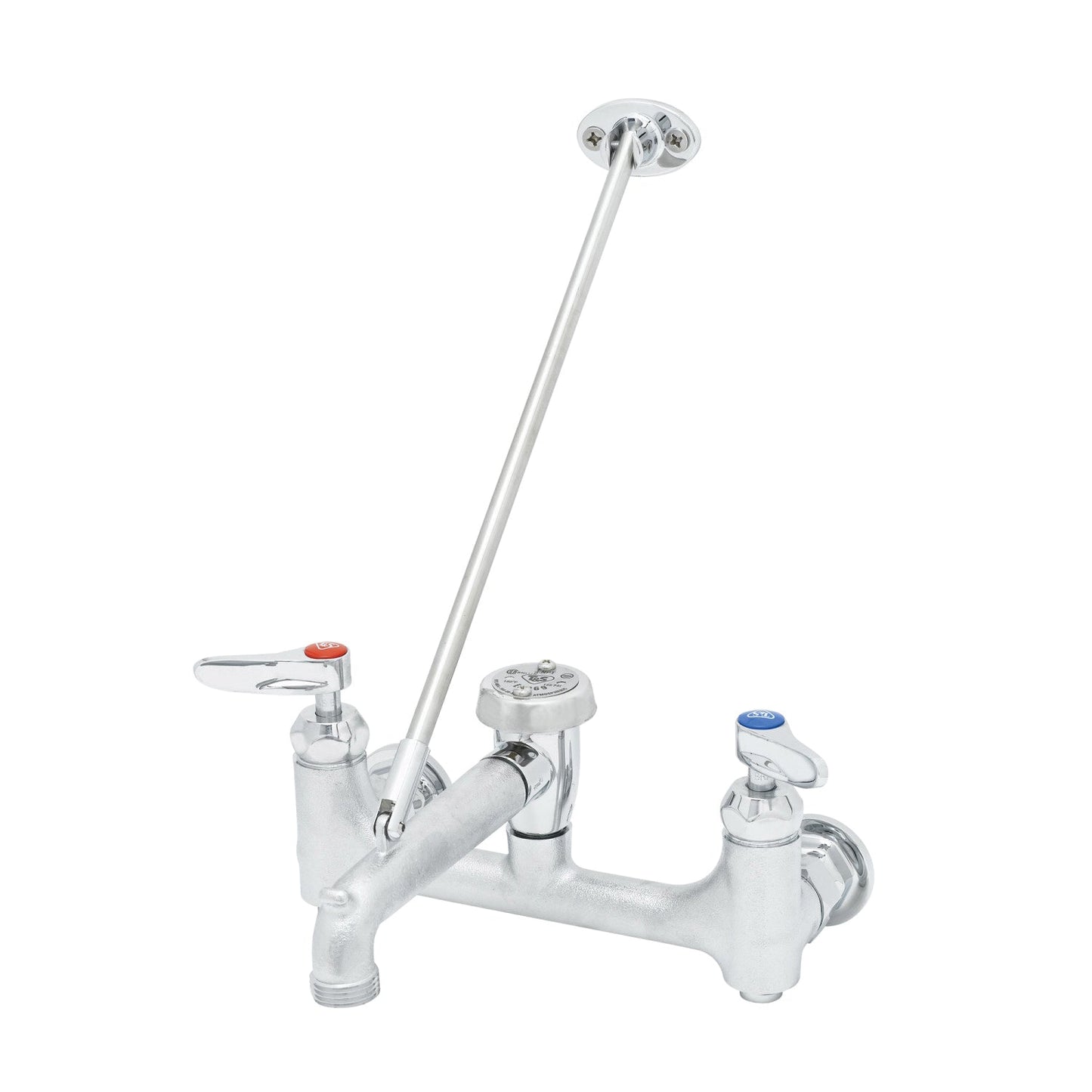 T&S Brass B-0665-CR-BSTR Wall Mount Service Sink Mixing Faucet with Check Valve • Polished Chrome