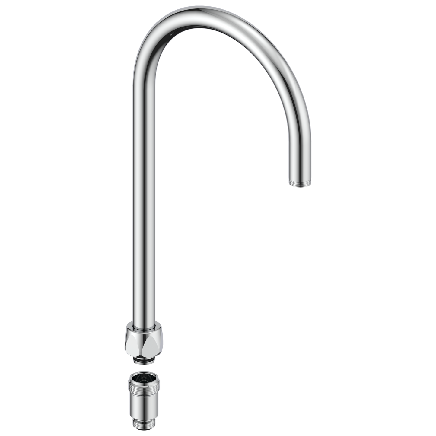 Commercial Instit Parts W6890 Rigid/Swivel Gooseneck Spout (17089-4 ) - Chrome