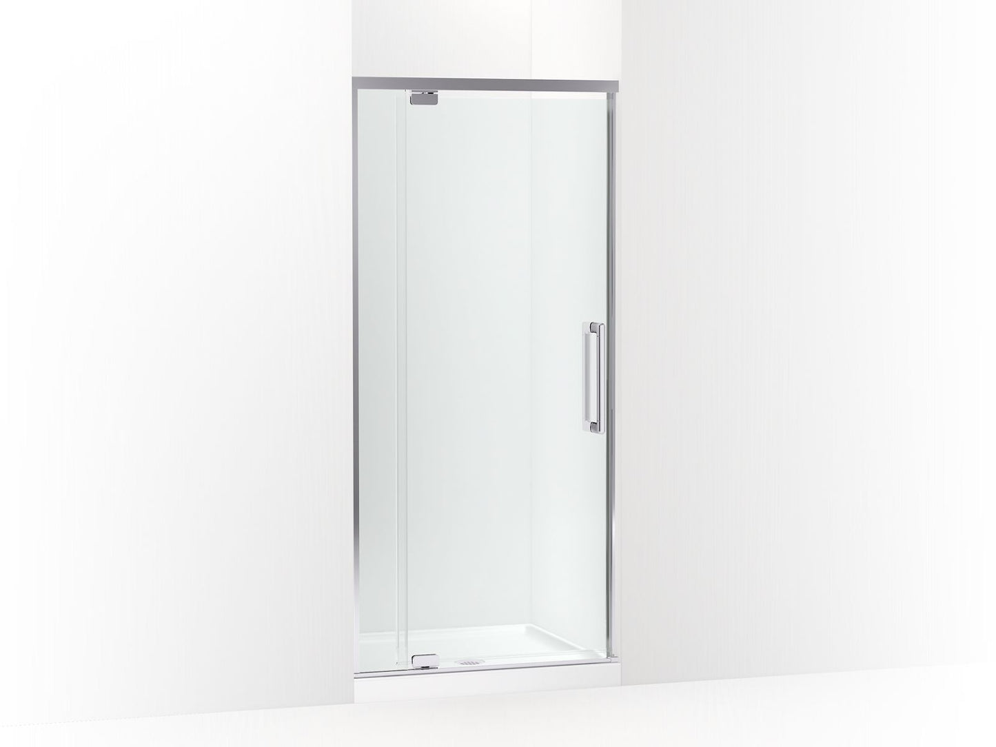 KOHLER K-CA37593-8L Statement 76" H pivot shower door with 5/16"-thick glass
