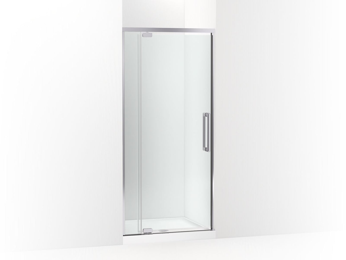 KOHLER K-CA37598-8L Statement 76" H pivot shower door with 5/16"-thick glass