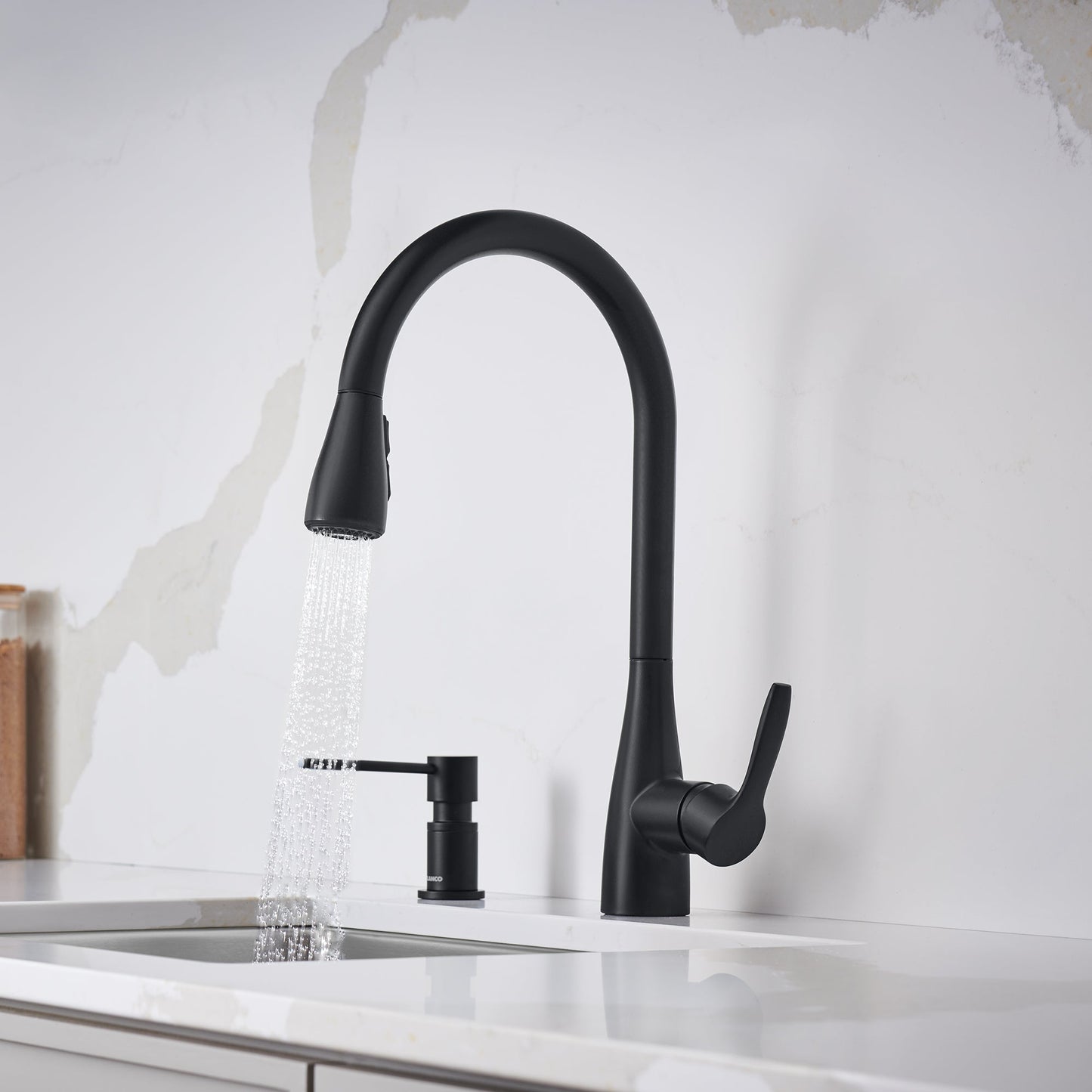 Matte Black - BLANCO Atura Pull-Down Dual-Spray Bar Faucet