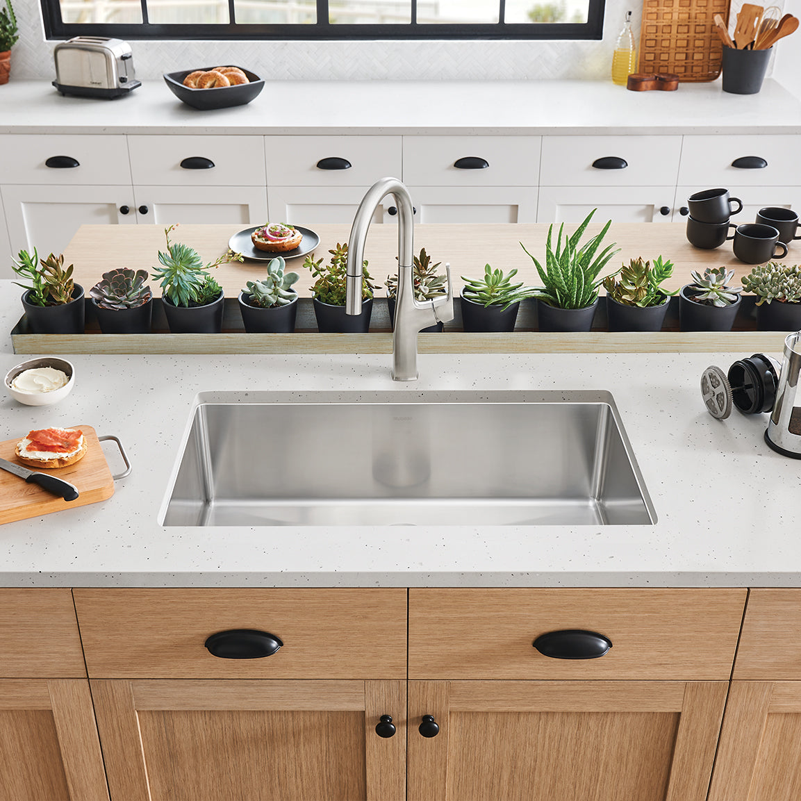 Satin Polished Finish - BLANCO Cuvee R15 32" Single Bowl Undermount Stainless Steel Kitchen Sink