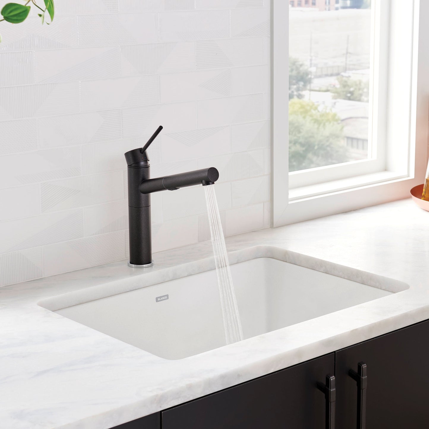 White - BLANCO Precis SILGRANIT 27" Single Bowl Undermount Kitchen Sink