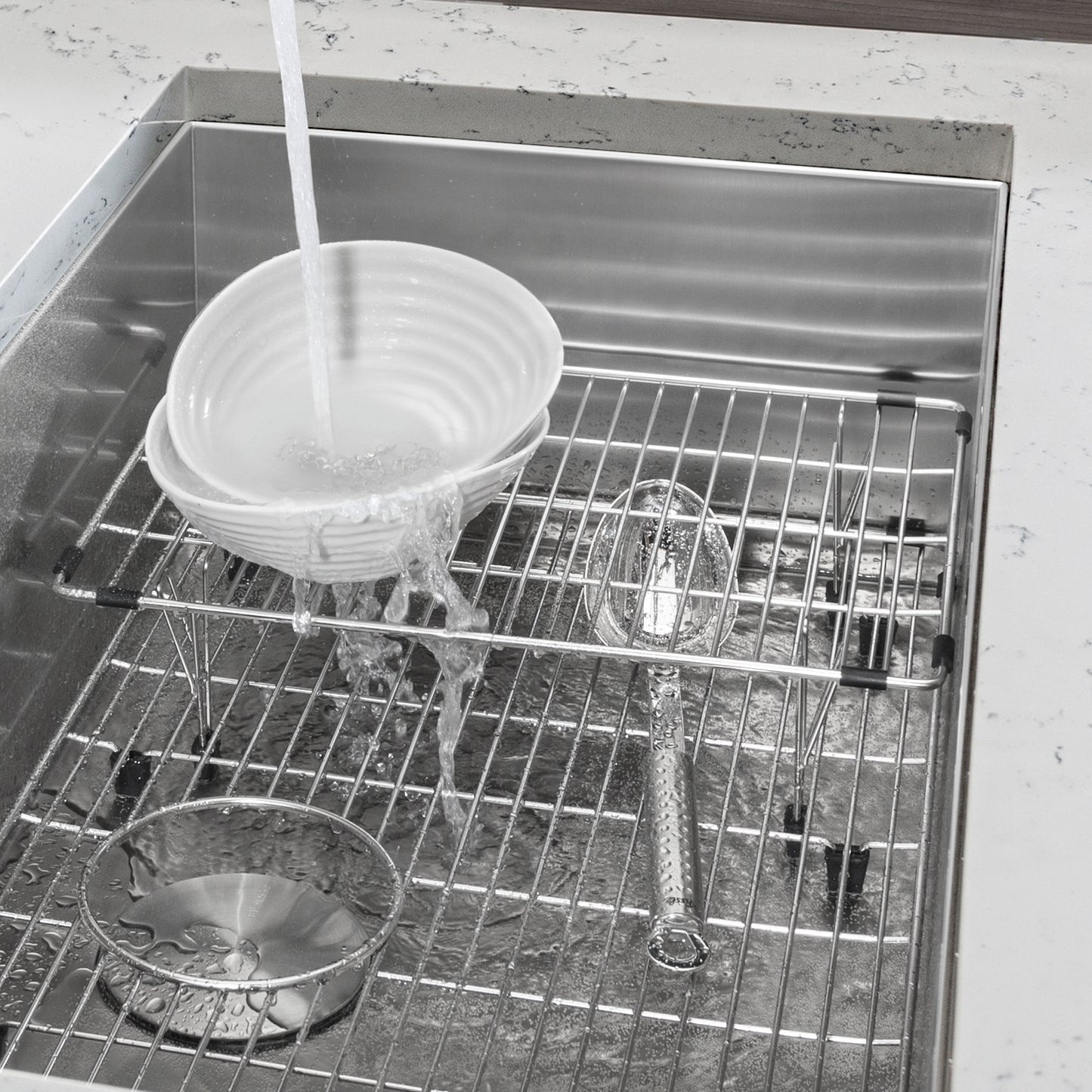 Stainless Steel - BLANCO Stainless Steel Elevated Sink Grid for Quatrus Ergon, Cerana 33" and Cuvee 32" Super Single Sinks
