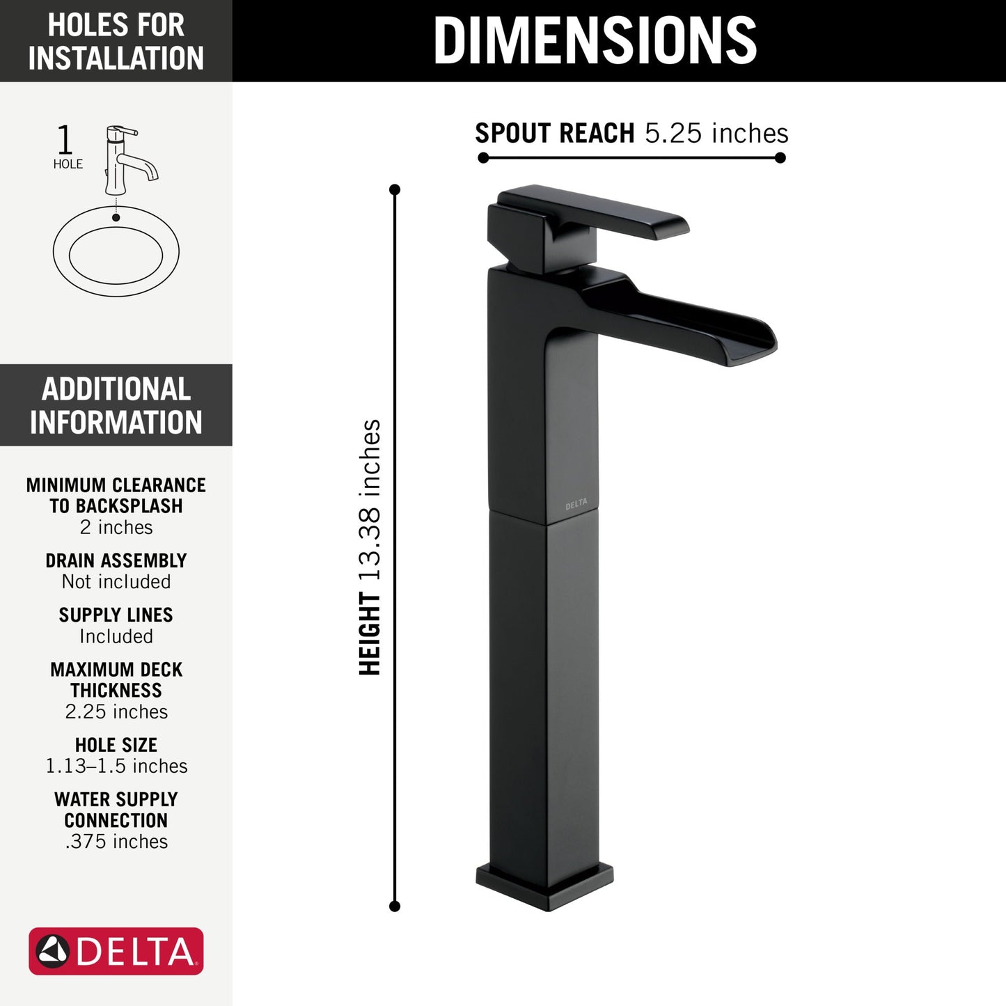 Delta Ara 768LF Single Handle Vessel Channel Bathroom Faucet