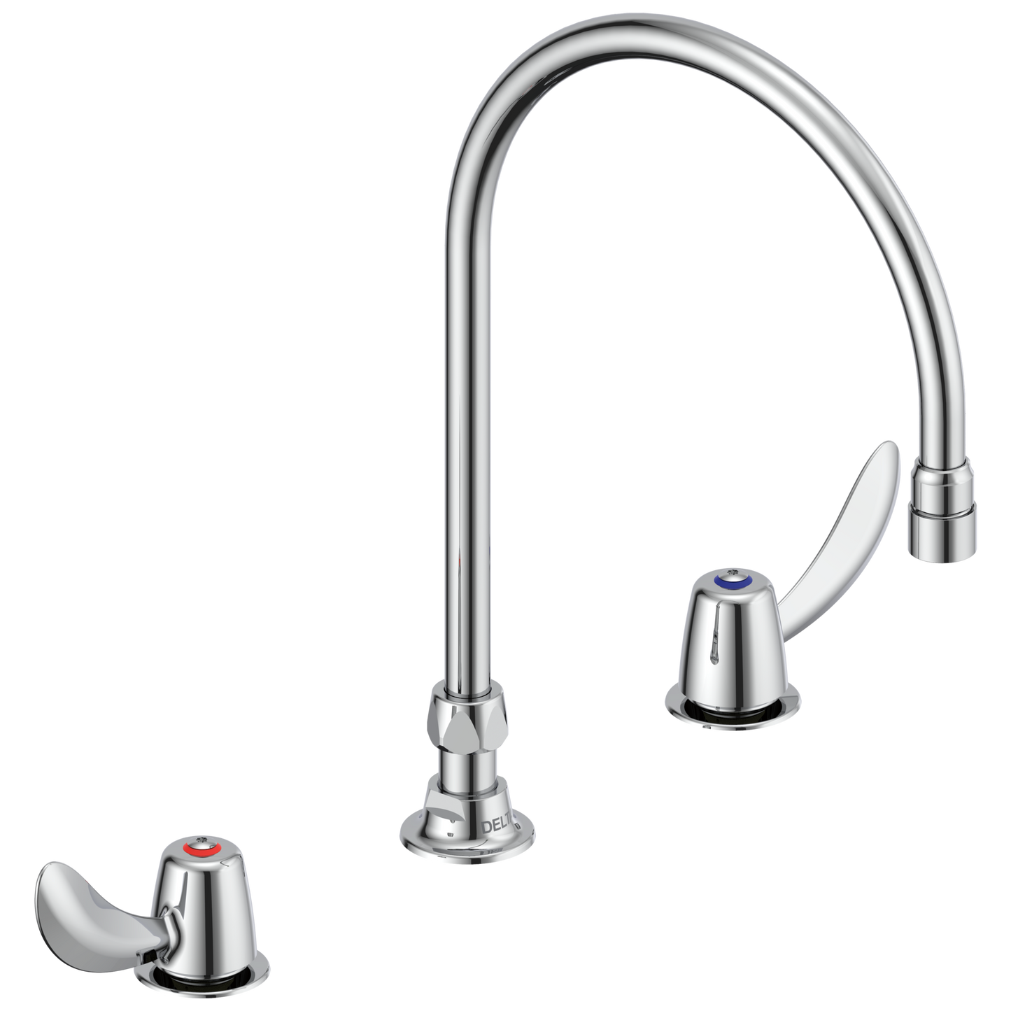 Commercial 23C6 23C632 Two Handle Widespread Lavatory Faucet with Gooseneck Spout - Less Pop-Up