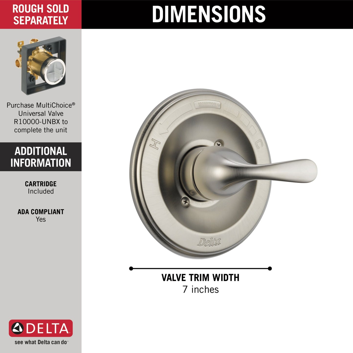 Delta Classic T13020 Monitor 13 Series Valve Only Trim