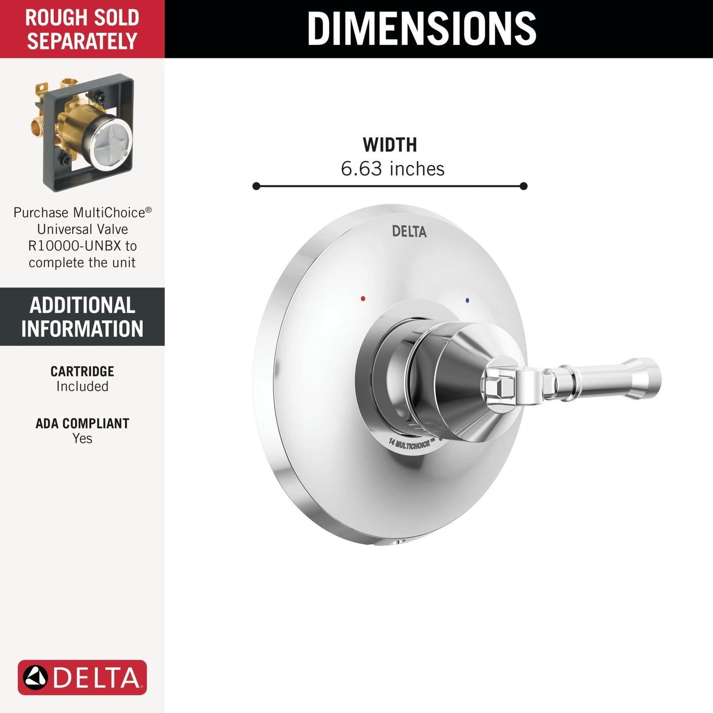 Delta Broderick T14084 14 Series Valve Only Trim