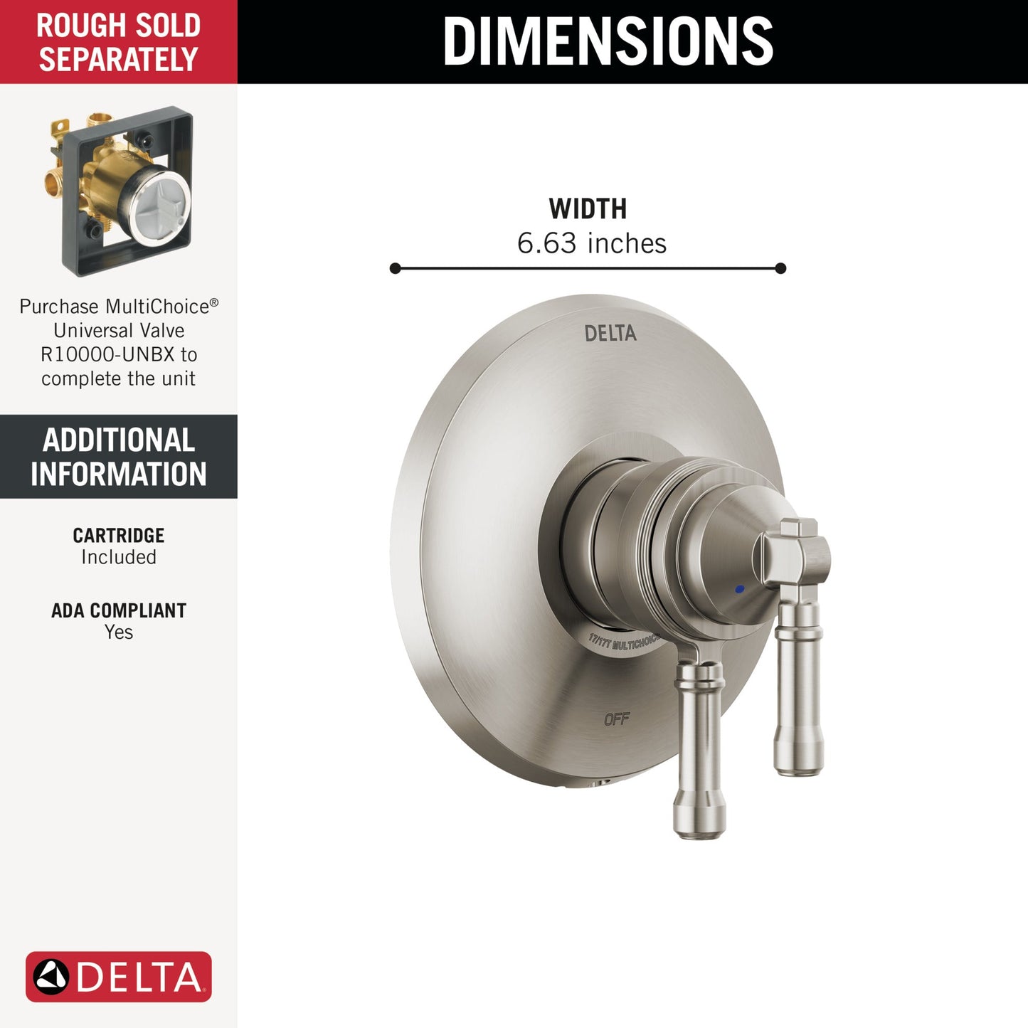 Delta Broderick T17084 17 Series Valve Only Trim