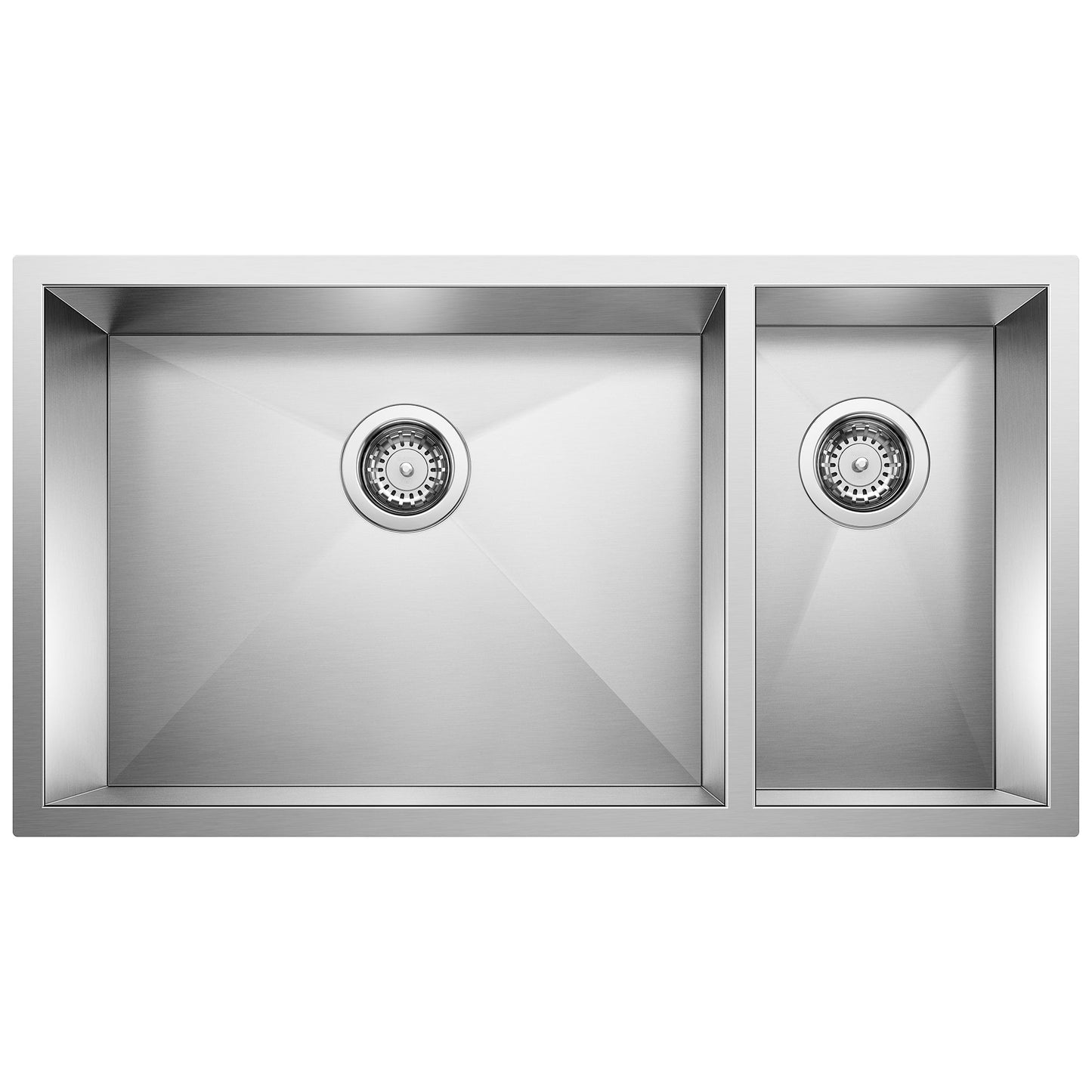 BLANCO 516213 Precision 16" R0 1-1/2 Double Bowl Kitchen Sink