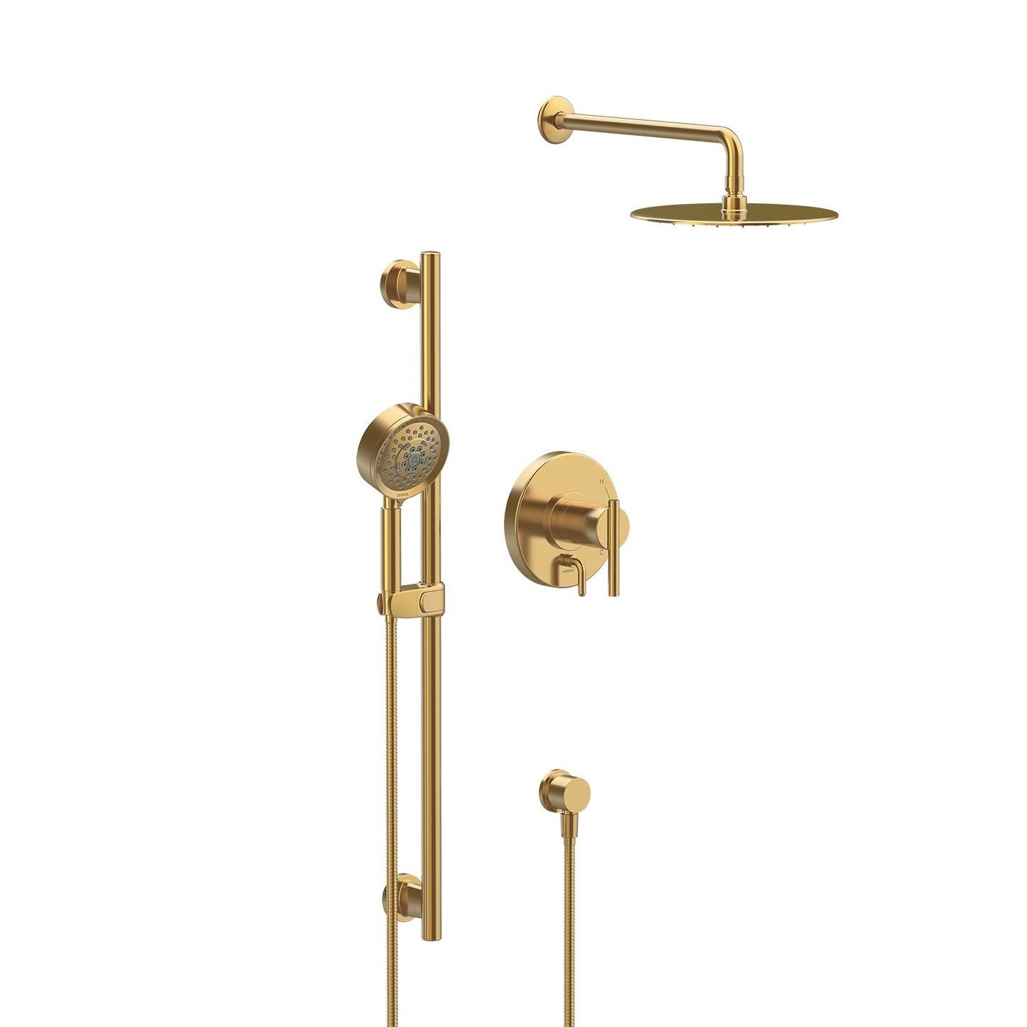 Gerber D990558 Parma Pressure Balance Shower Trim with Parma 5 Function Hand Shower & Drench 10" Showerhead & Versa Slide Bar Kit Brushed Bronze - Brushed Bronze