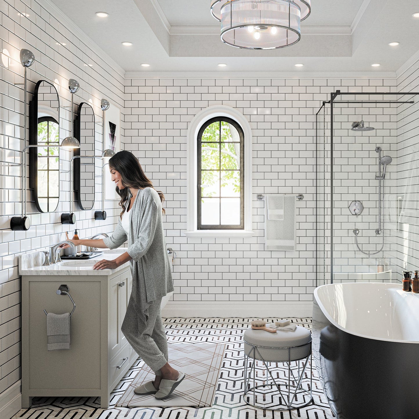 hansgrohe Locarno Widespread Faucet 110 with pop-up drain, 1.2 GPM
