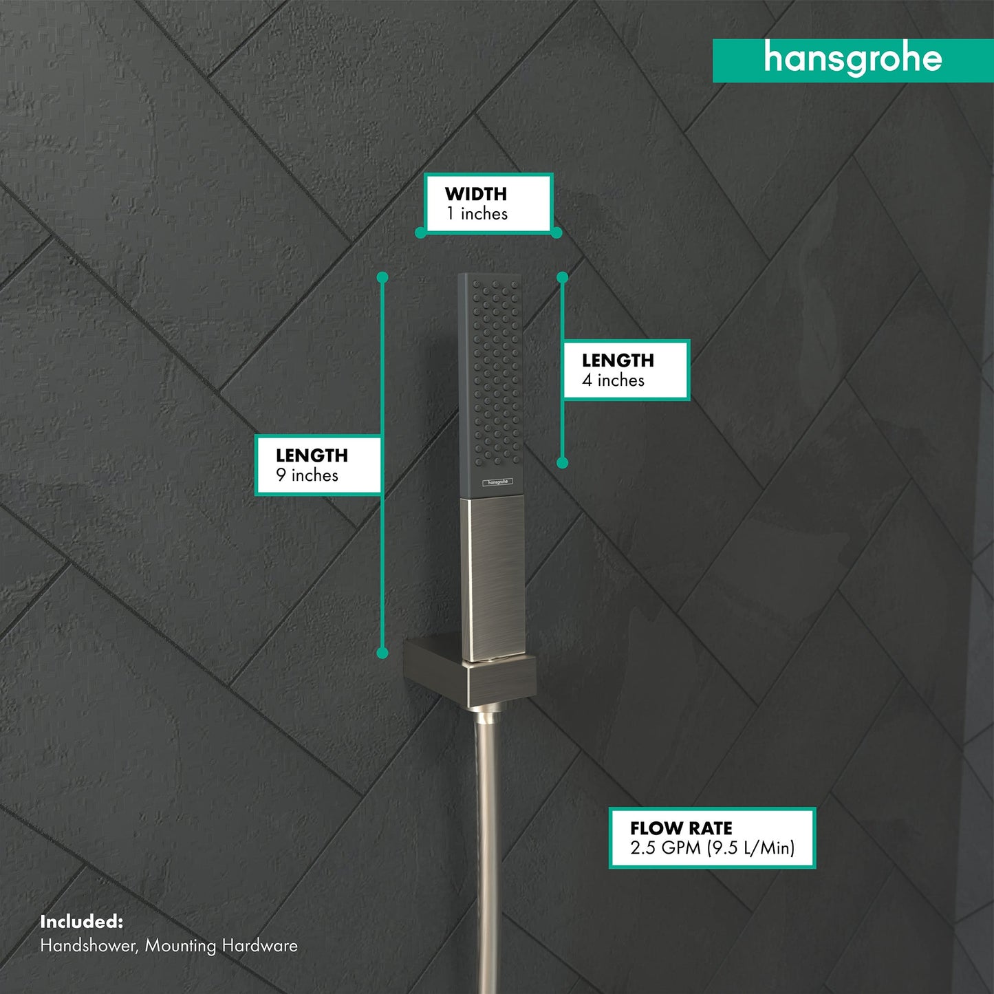 hansgrohe Rainfinity Baton Handshower 100 1-Jet, 2.5 GPM