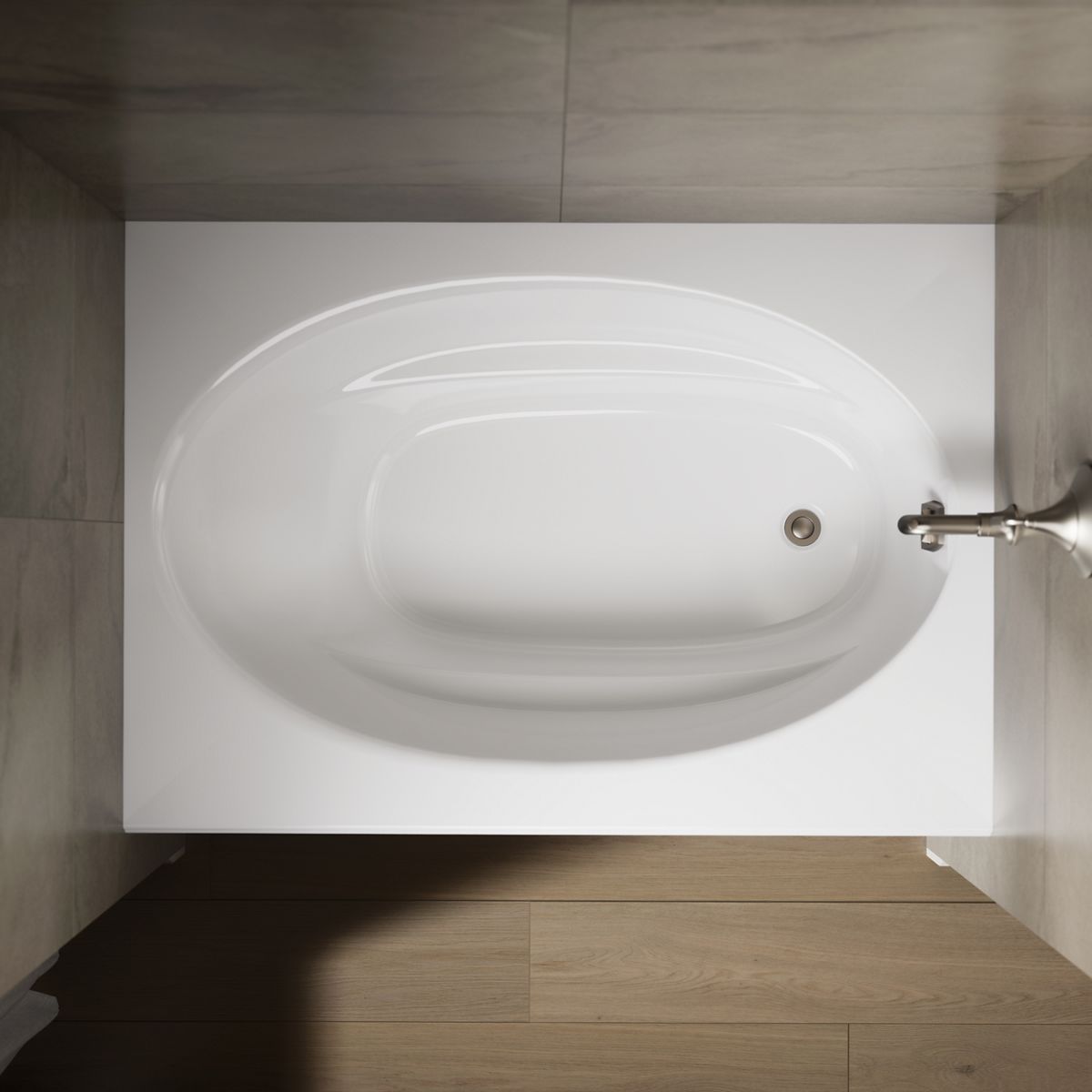 KOHLER K-1113-RA Windward 60" x 42" alcove bath, right drain