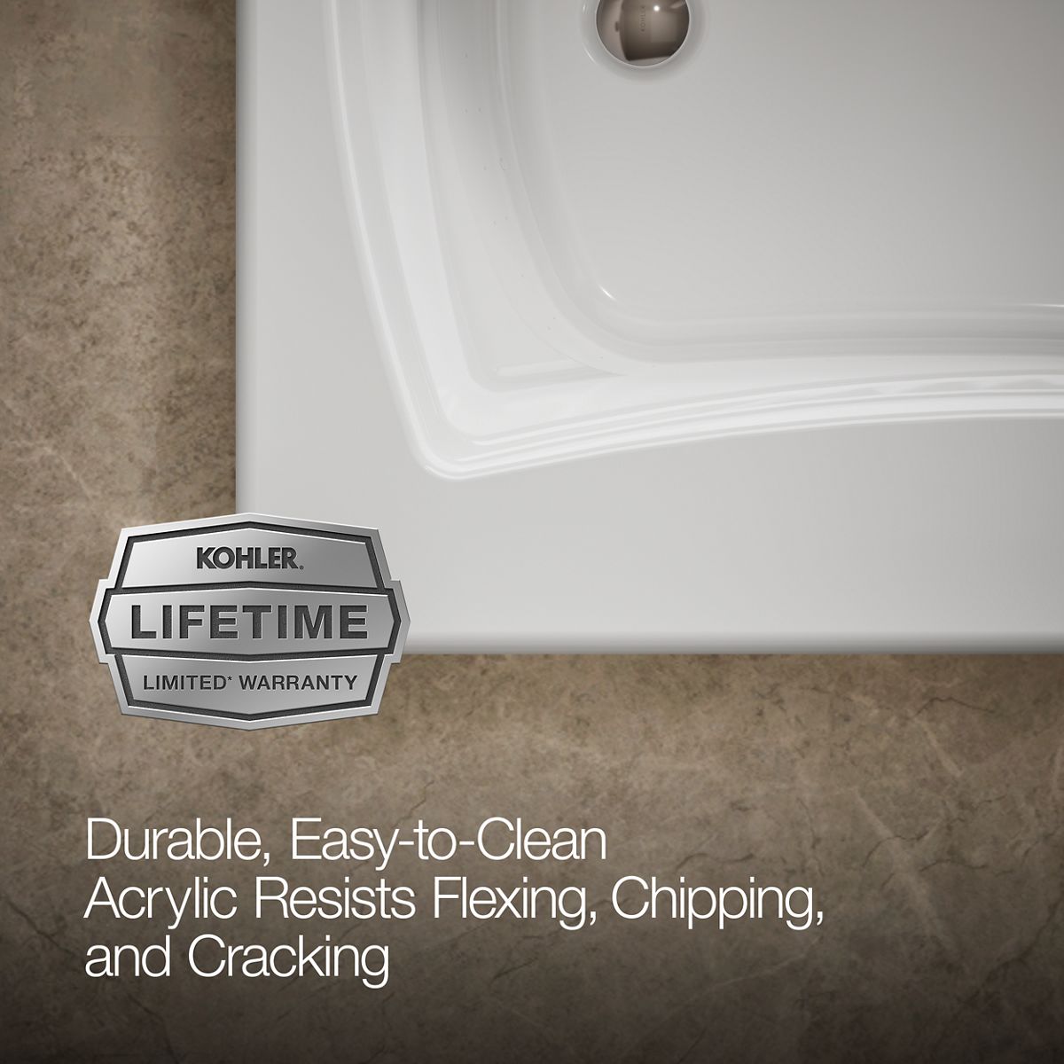 KOHLER K-1257-GHW Mariposa 72-1/4" x 36-1/4" drop-in Heated BubbleMassage air bath with Bask heated surface