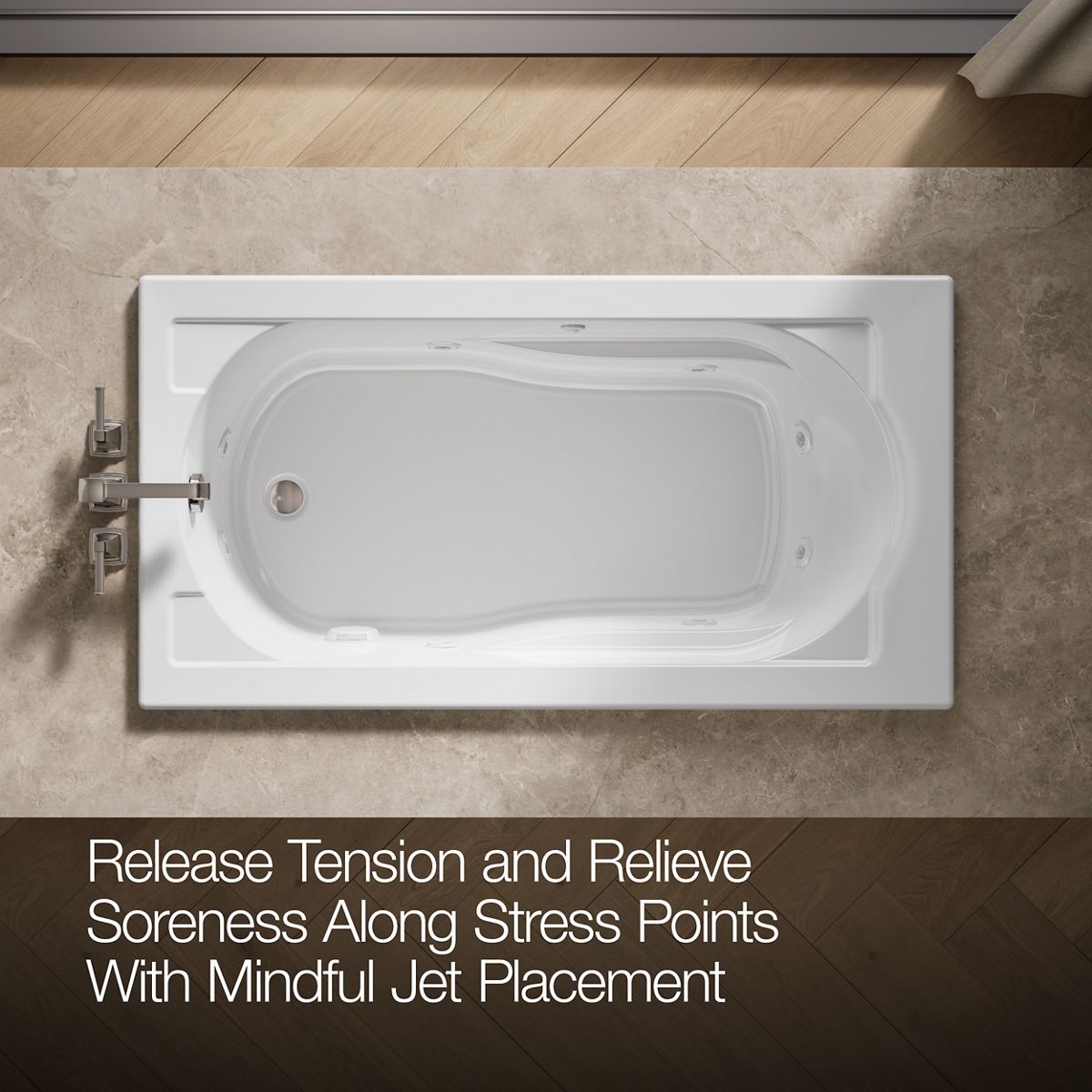 KOHLER K-1357 Devonshire 60" x 32" drop-in whirlpool bath