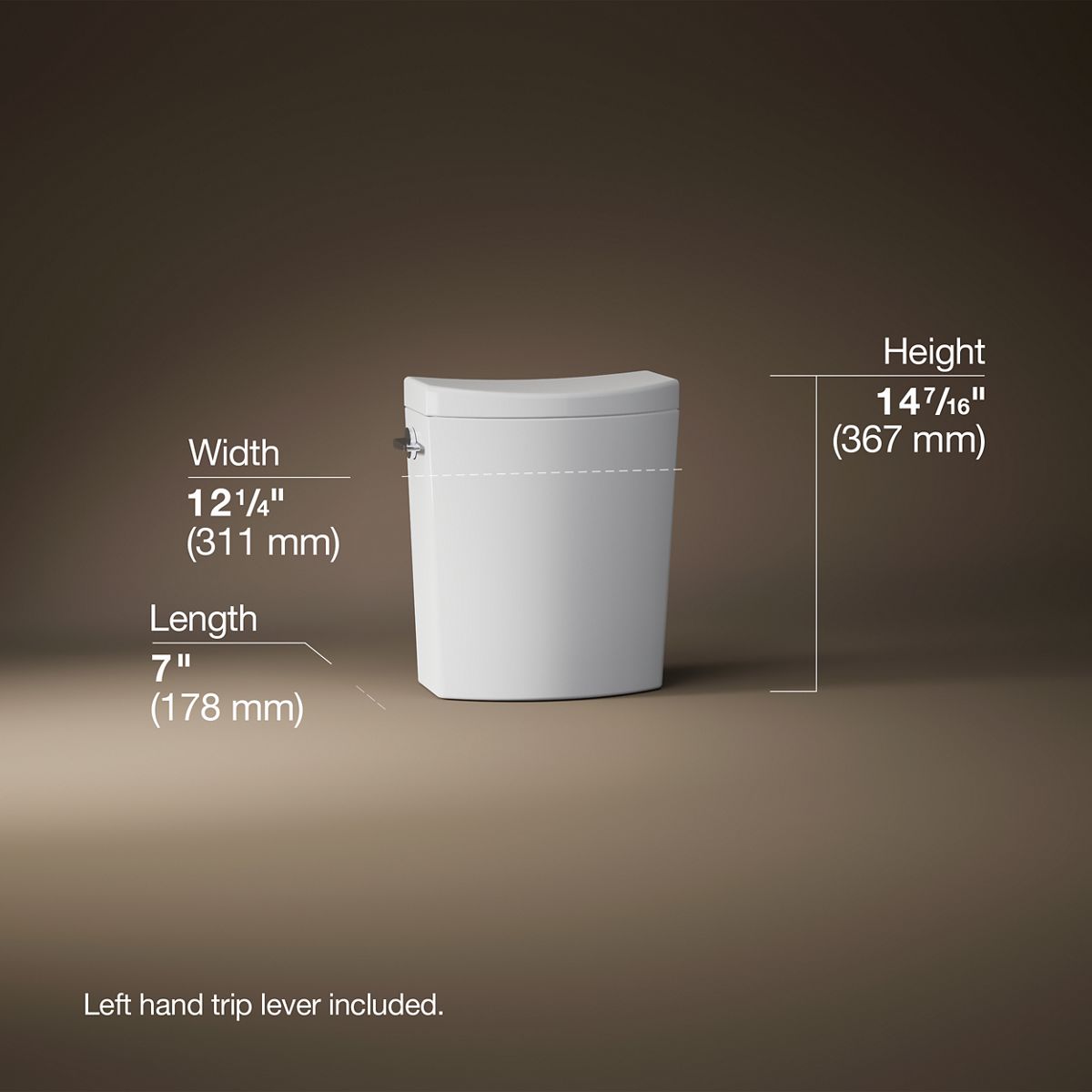KOHLER K-19042 Persuade Curv Toilet tank, dual-flush