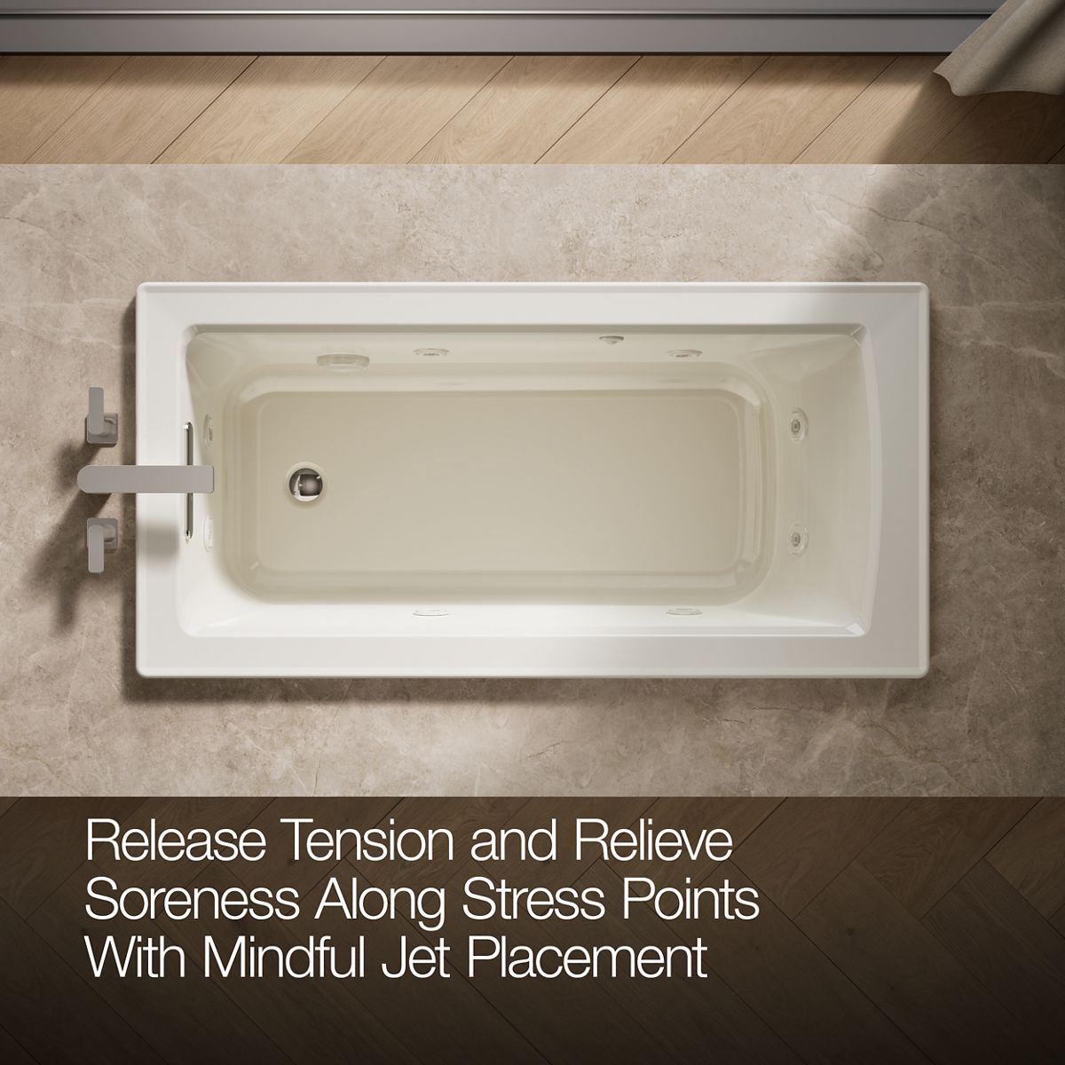 KOHLER K-1947 Archer 60" x 30" drop-in whirlpool bath