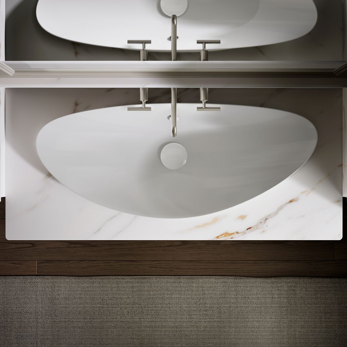 KOHLER K-20705 Veil 38-1/2" oval vessel bathroom sink